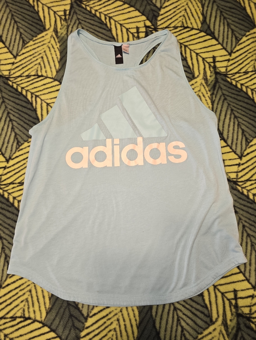 adidas Pastel Blue Logo Muscle Tank